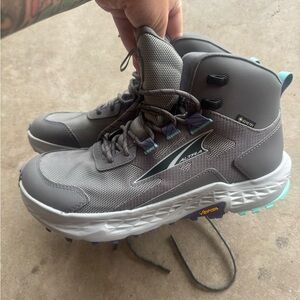 Altra Gray and Teal Trail Shoes